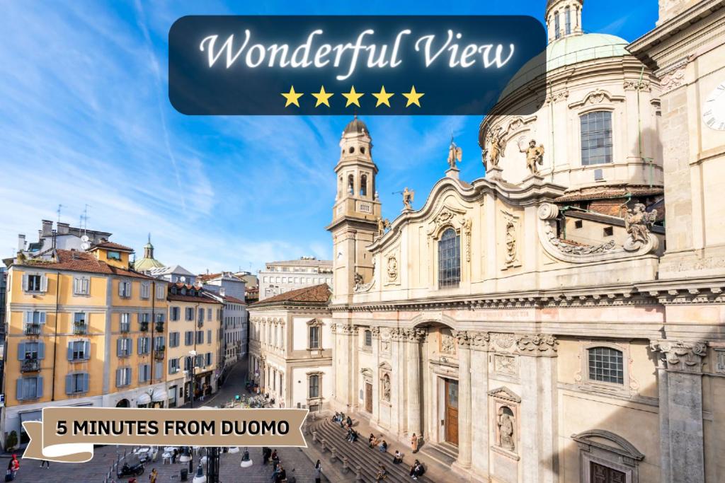 米蘭的住宿－[DUOMO 2 MINUTI A PIEDI] Vista mozzafiato 5 stelle，享有多特蒙德市一座建筑的景致