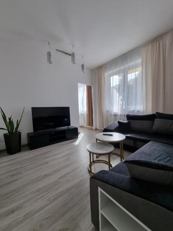 - un salon avec un canapé et une télévision dans l'établissement Apartament Korzenioskiego 7/2, à Przemyśl