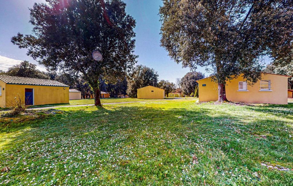 a yard with a house and a tree and grass at Lovely Home In Saint-savinien With Outdoor Swimming Pool in Saint-Savinien