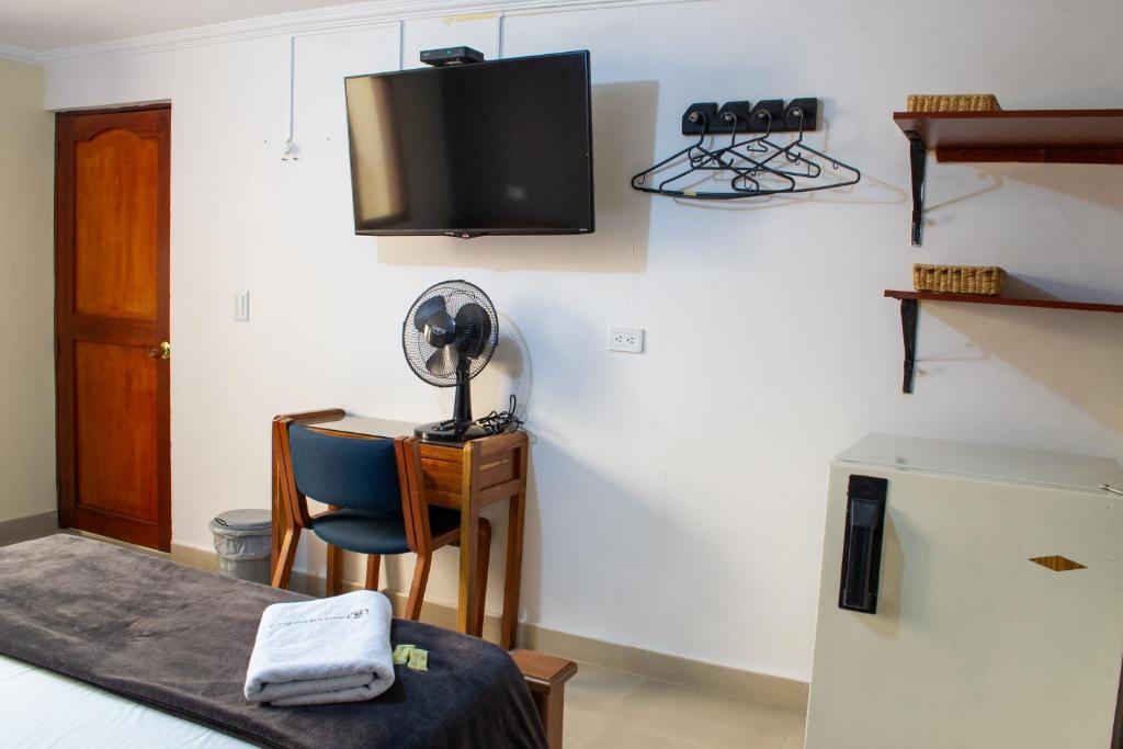 TV a/nebo společenská místnost v ubytování Hotel Caldas Plaza