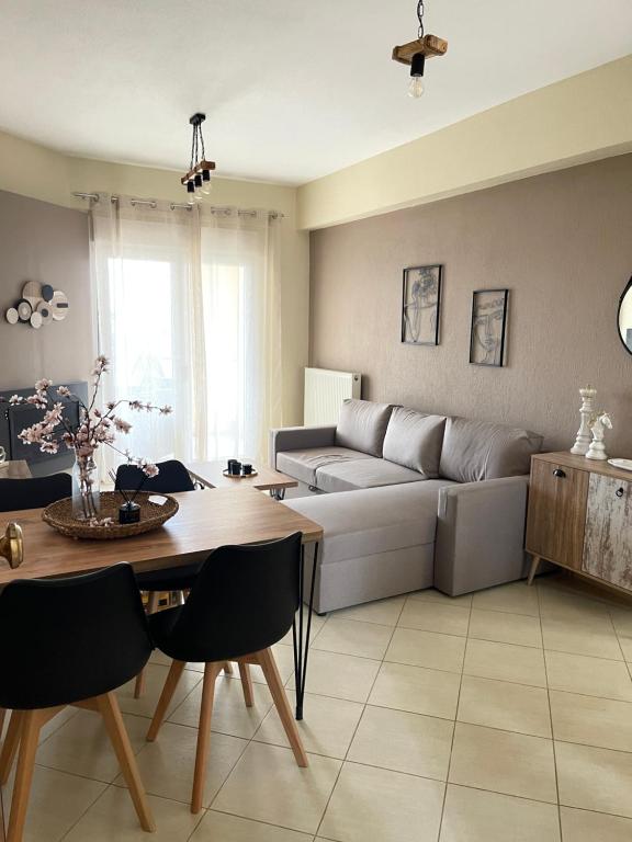 Posezení v ubytování Modern Elegance apartment in Nea Moudania Chalkidiki