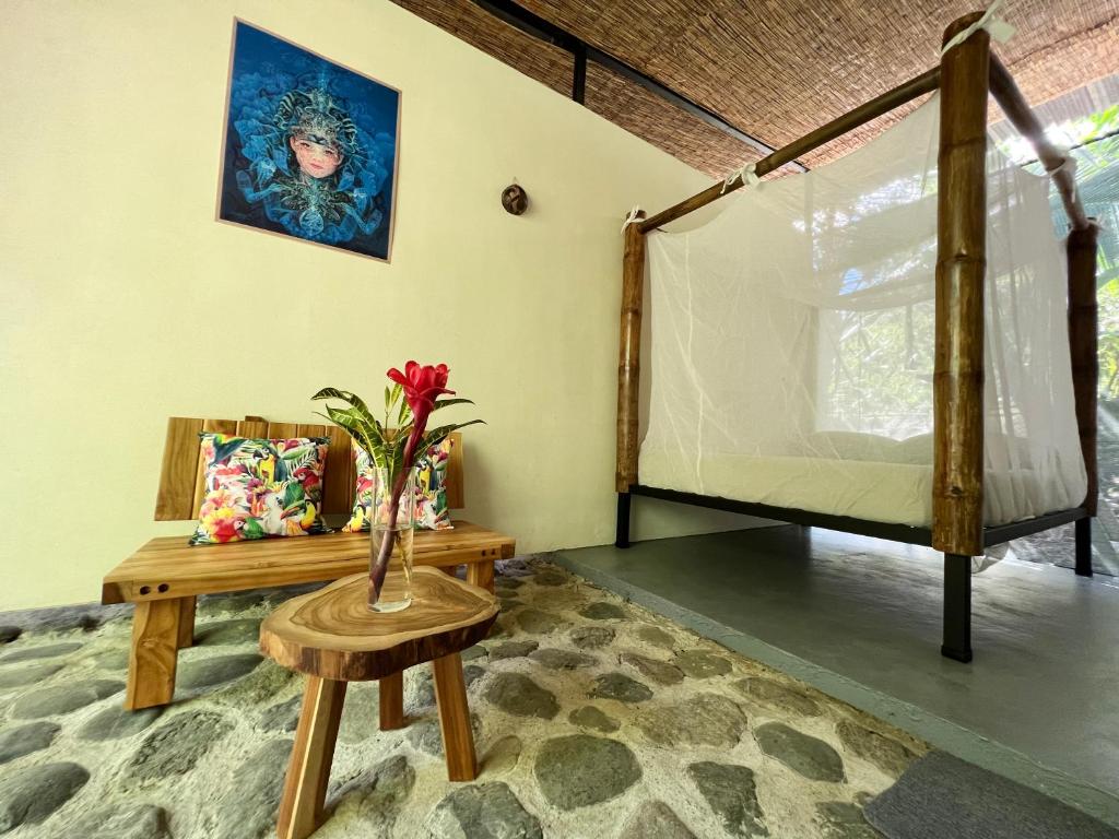 Postel nebo postele na pokoji v ubytování Templo del Tigre