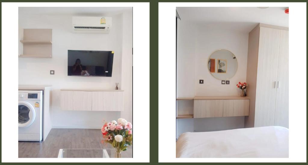 TV a/nebo společenská místnost v ubytování The 360 Tropicana condo BKK