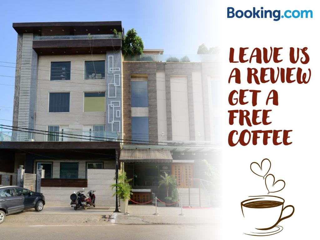 leave us a review get a free coffee at Hotel Eternity in New Delhi