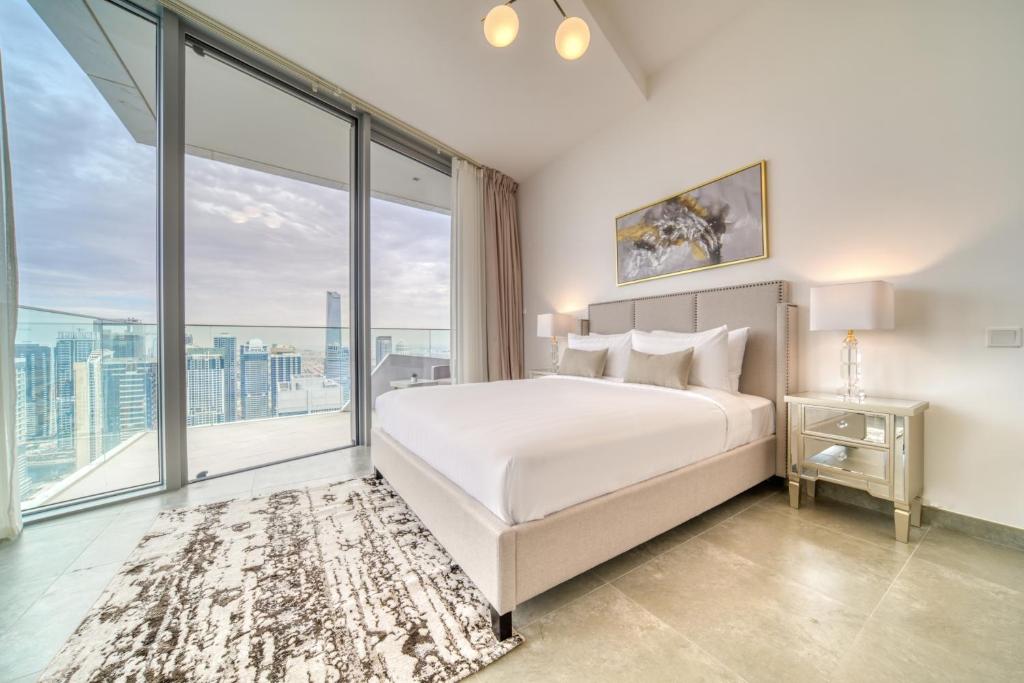 Postel nebo postele na pokoji v ubytování Stella Maris, Dubai Marina - Mint Stay