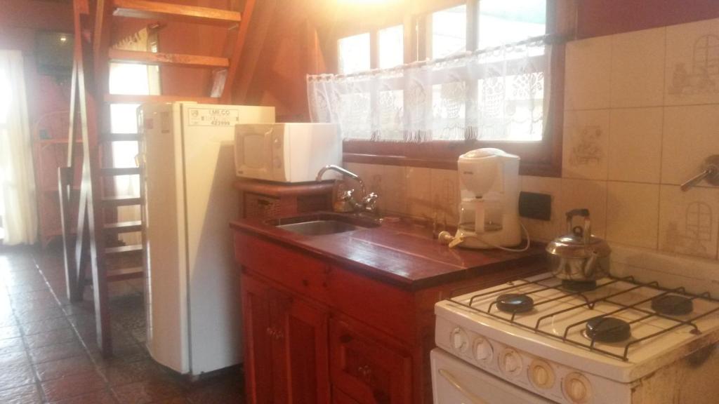 Kuchyň nebo kuchyňský kout v ubytování Cabañas Altos de Artalaz