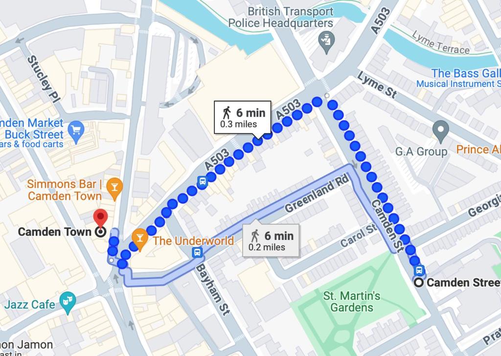 a map of the city of london with police stations at Camden Apartment By Morethanstays in London