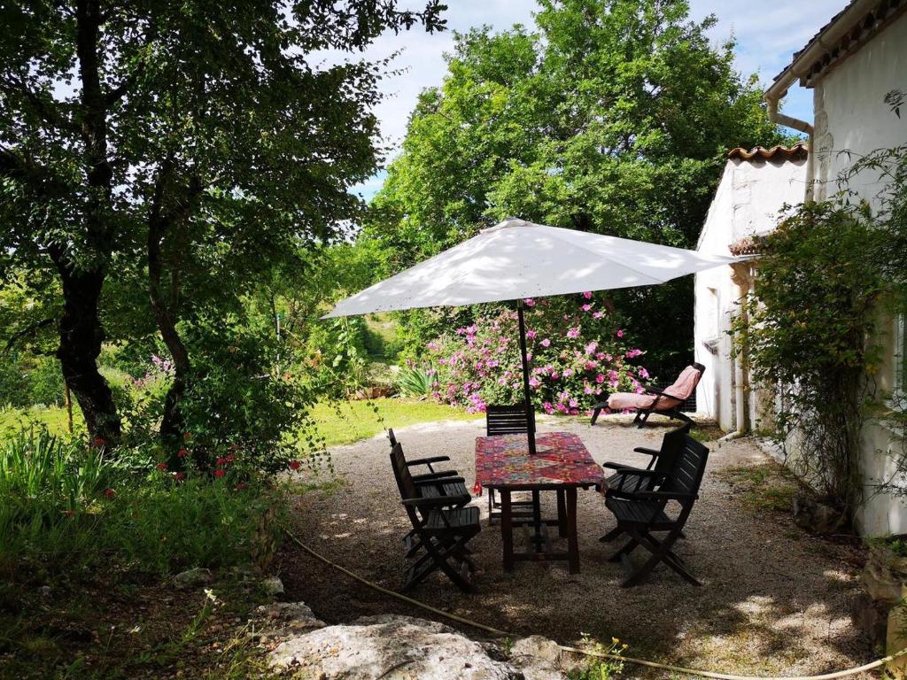 Zahrada ubytování Gite de caractère, piscine et vue