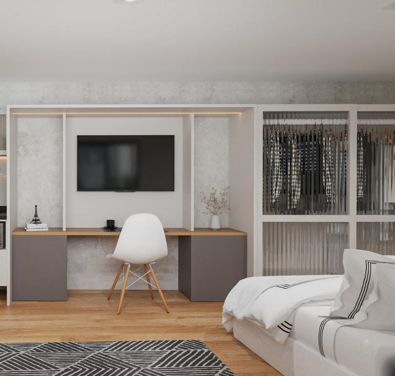 Iguatemi Stay B - PREMIUM location, MODERN and NEW space, Affordableにあるテレビまたはエンターテインメントセンター
