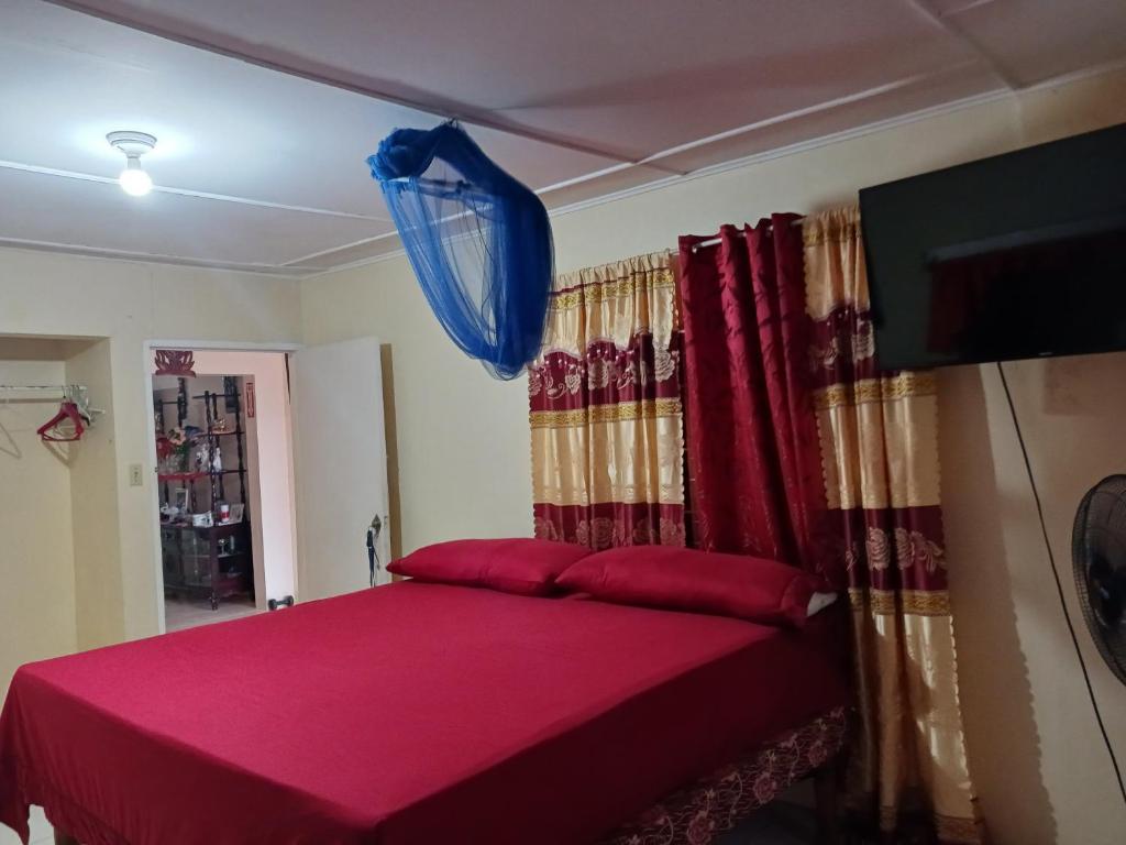 Un pat sau paturi într-o cameră la Tina's Guest House