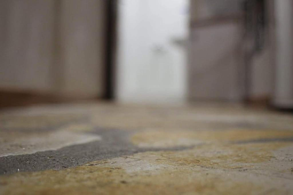 a close up of a concrete floor in a building at Hidden Heaven in village Krini in Kríni