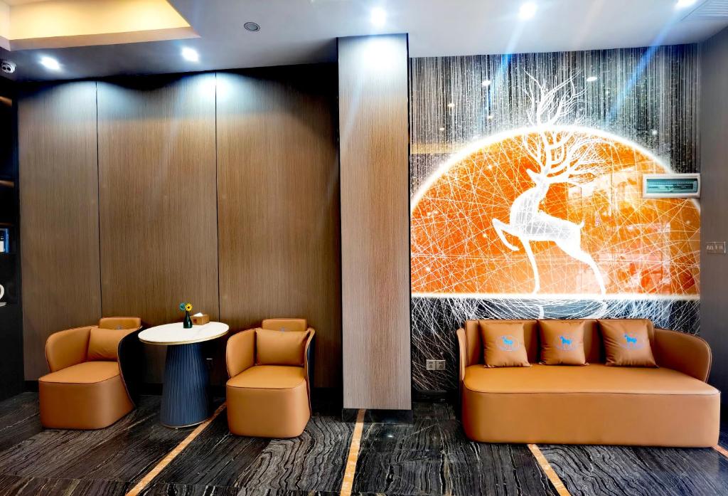 Posezení v ubytování Paco Hotel Tianhe Coach Terminal Metro Satation Guangzhou-Free Shuttle Bus for Canton Fair