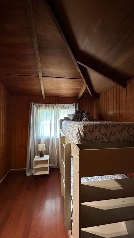 Cama o camas de una habitación en Cabañas Mahatua