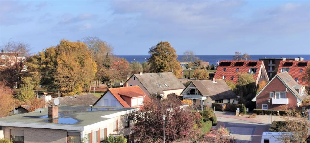 una vista aerea di un quartiere residenziale con case di Beyer Lindenhof Whg22 a Dahme