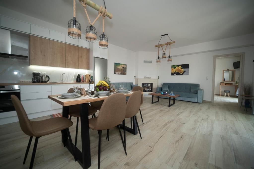 Kuchyň nebo kuchyňský kout v ubytování Elixrysos Apartment 1