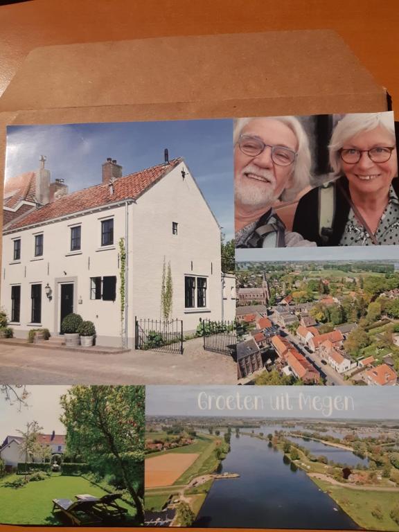 a collage of pictures of a white house at B&B Op de Keien in Megen