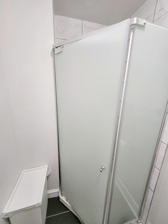 a shower stall in a bathroom with a toilet at Ottawa Downtown Cozy Guesthouse in Ottawa