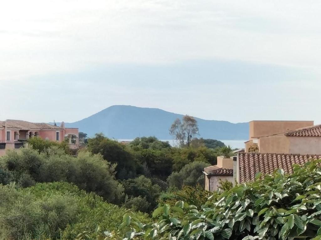 een berg in de verte met huizen en bomen bij Ferienwohnung für 5 Personen ca 70 qm in Pittulongu, Sardinien Gallura - b53985 in Olbia