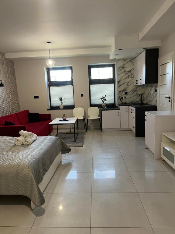 Posteľ alebo postele v izbe v ubytovaní Apartamenty na Blichu - Noclegi Energylandia Zator