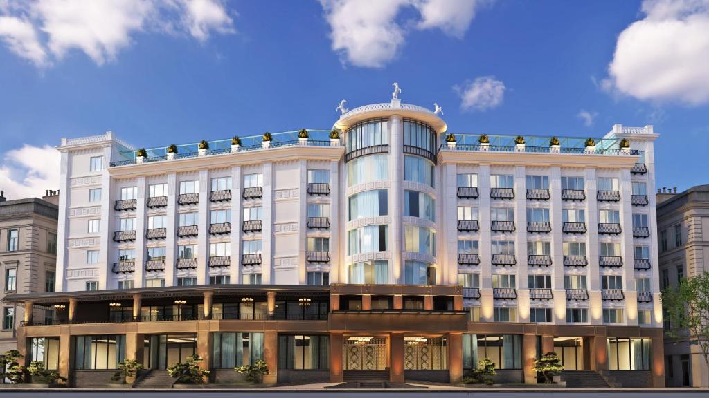 a rendering of a white building at The Western Hill Hotel in Da Lat