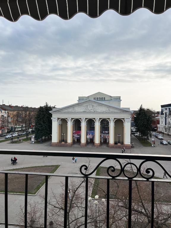 a view of a building from a balcony at Апартаменти VIP з видом на Театр - Мережа HELEN in Poltava