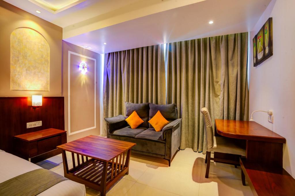 Posezení v ubytování KAMAT'S DAFFODIL RESORT GOA