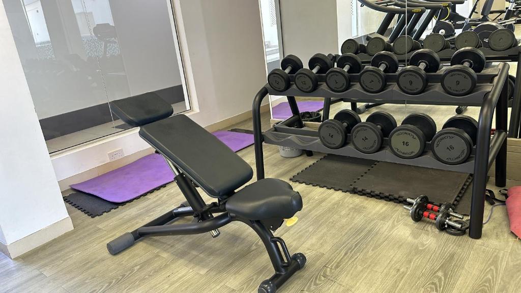Fitness centrum a/nebo fitness zařízení v ubytování Elegant 3-Bed room Sea-View