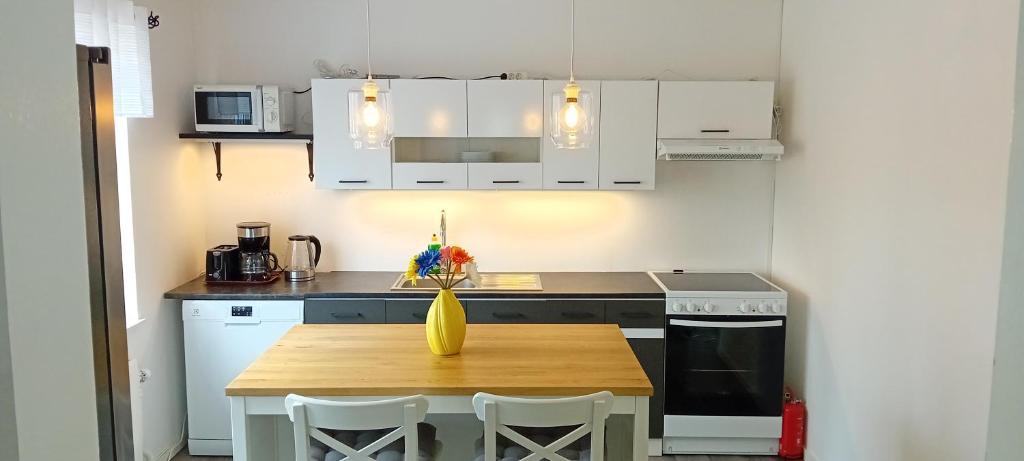 Kuchyň nebo kuchyňský kout v ubytování Gula huset
