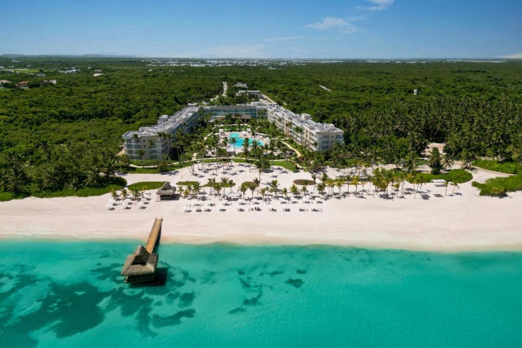 an aerial view of a resort on a beach at The Westin Puntacana Resort in Punta Cana