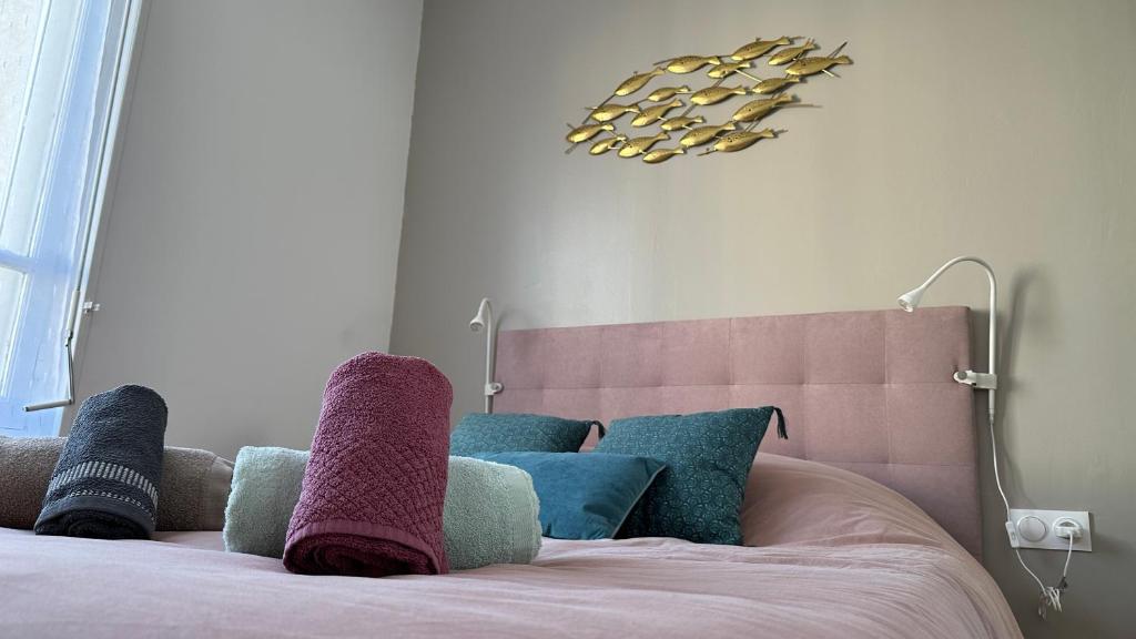 Postel nebo postele na pokoji v ubytování Appartement MaCoco Front de Mer