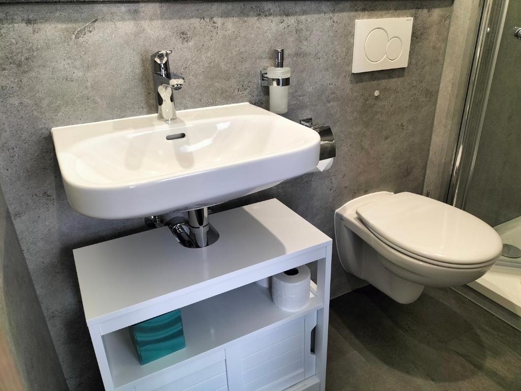 Koupelna v ubytování Hotel Silbertanne