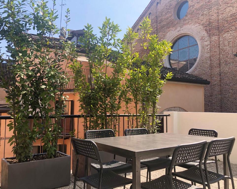 En balkon eller terrasse på padovaplace