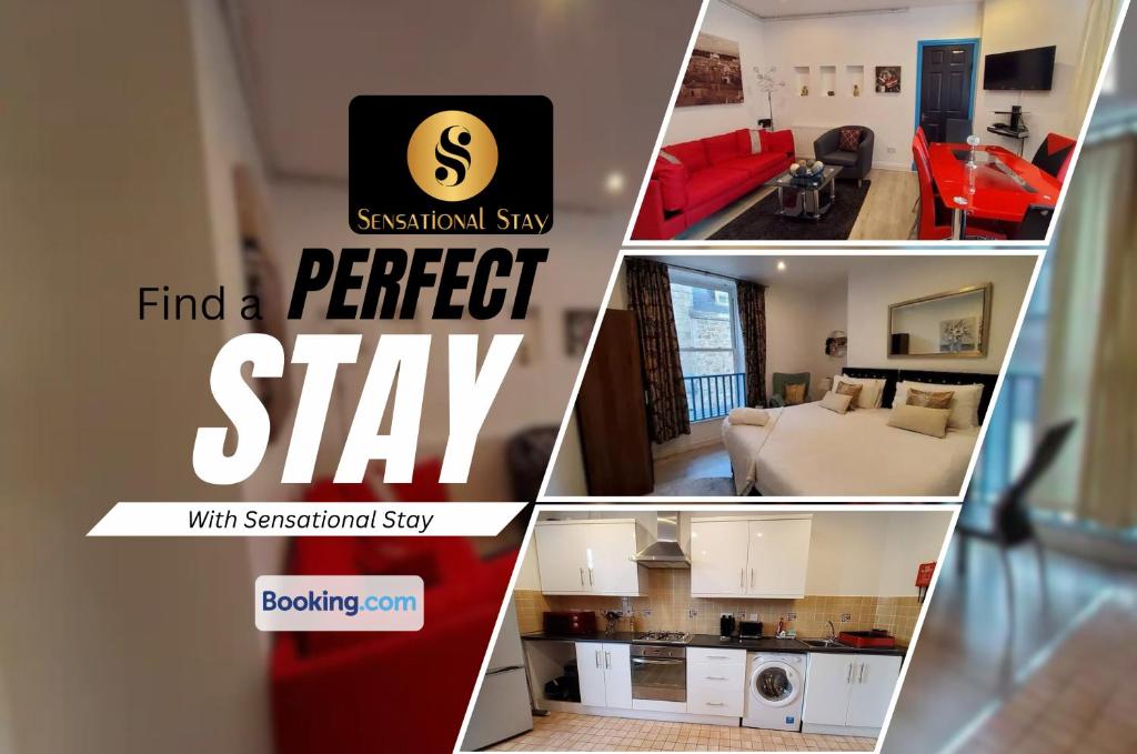 a collage of four pictures of a apartment at Adelphi Suites By Sensational Stay Short Lets & Serviced Accommodation Aberdeen City With Free Wi-fi in Aberdeen