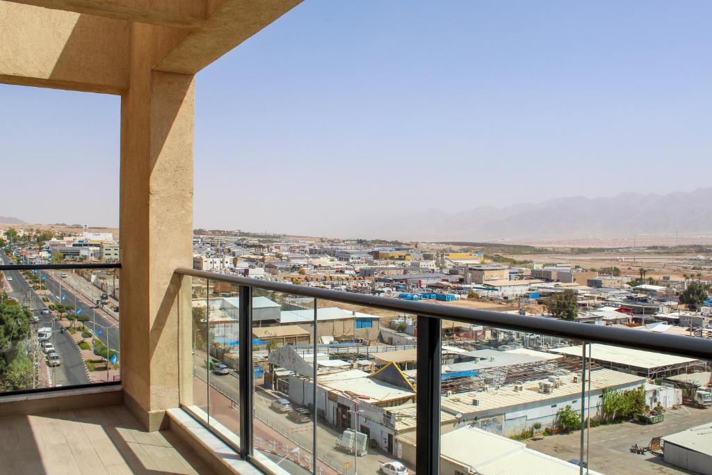 a view of a city from a building at Luxury Family Apartment #30 By Hashdera Eilat in Eilat