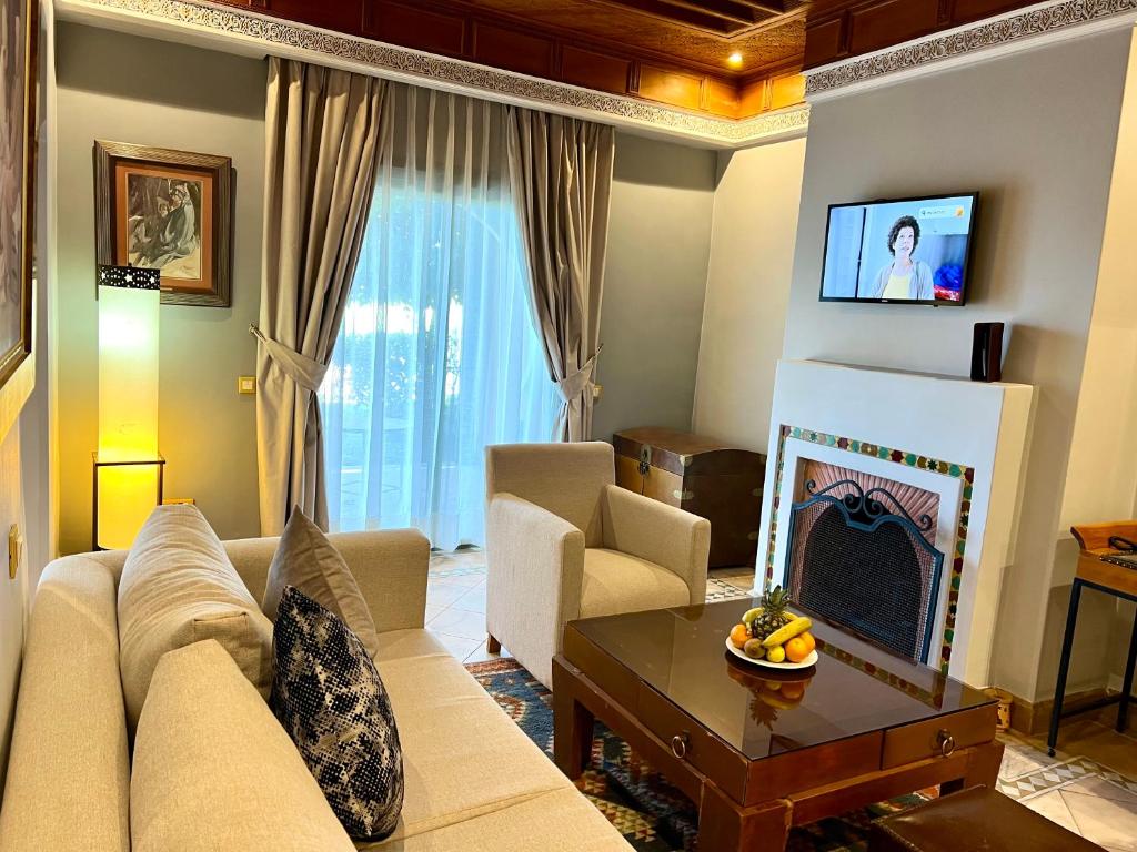 Posezení v ubytování Pavillon du Golf -Palmeraie suites