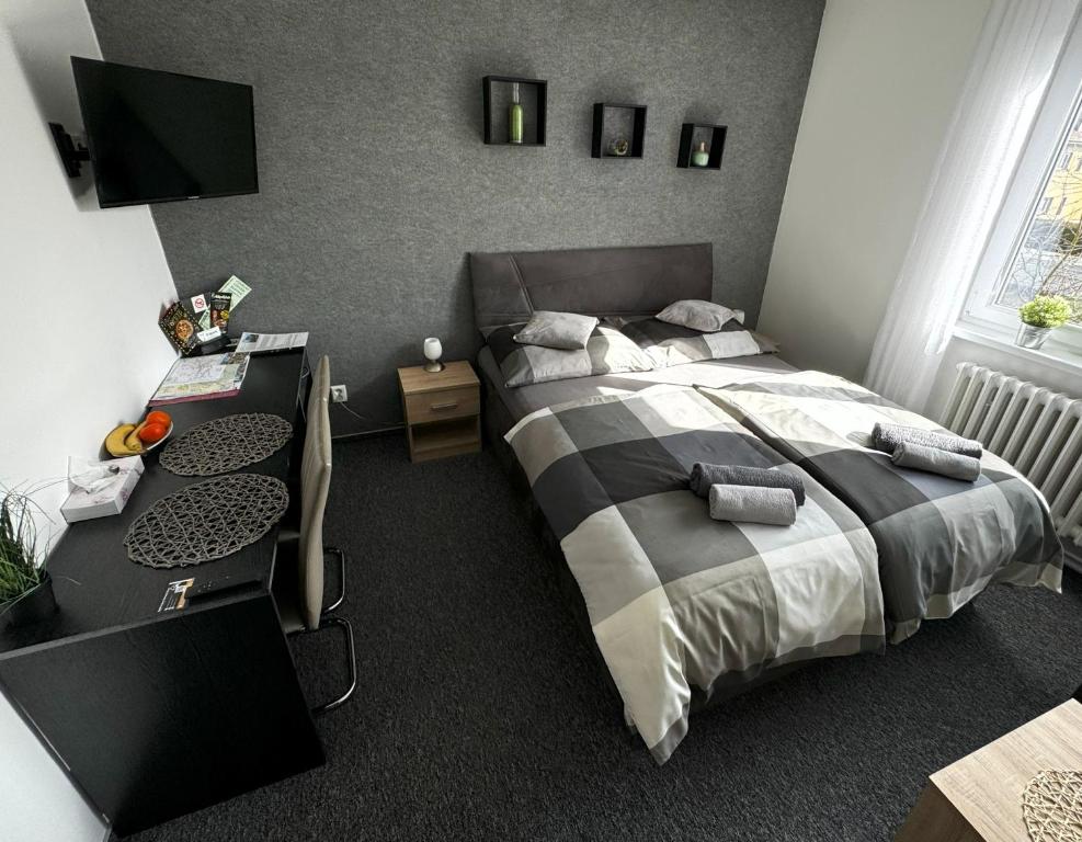 Voodi või voodid majutusasutuse Apartmány Karlovy Vary toas