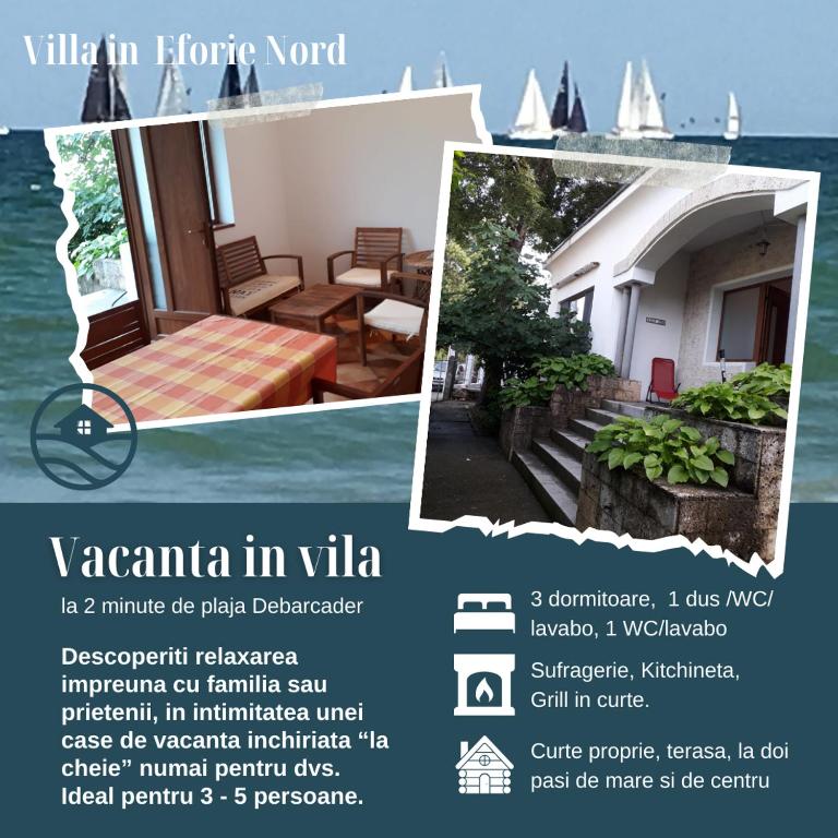 a flyer for a villa on the water at Villa am Schwarzen Meer in Eforie Nord