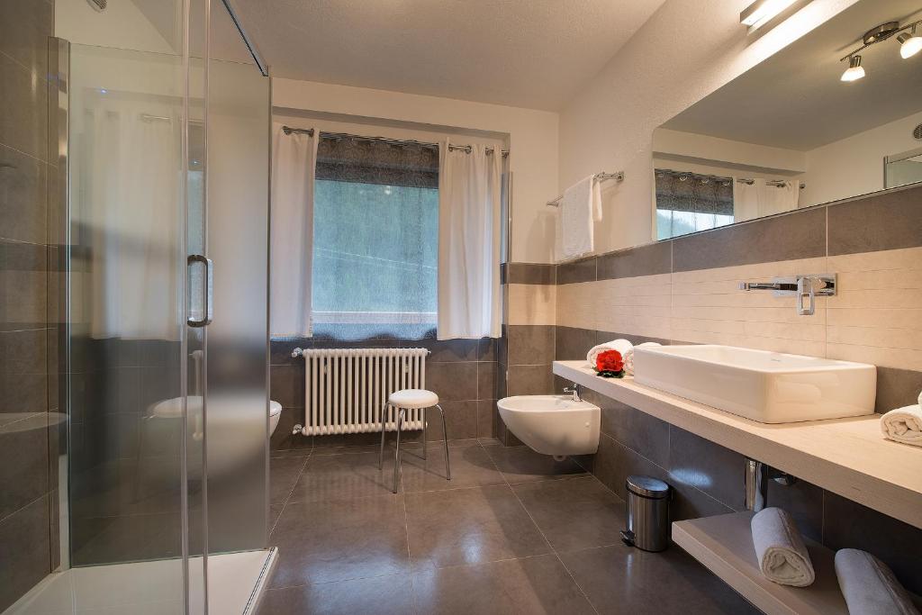 Koupelna v ubytování Hotel Cristallo