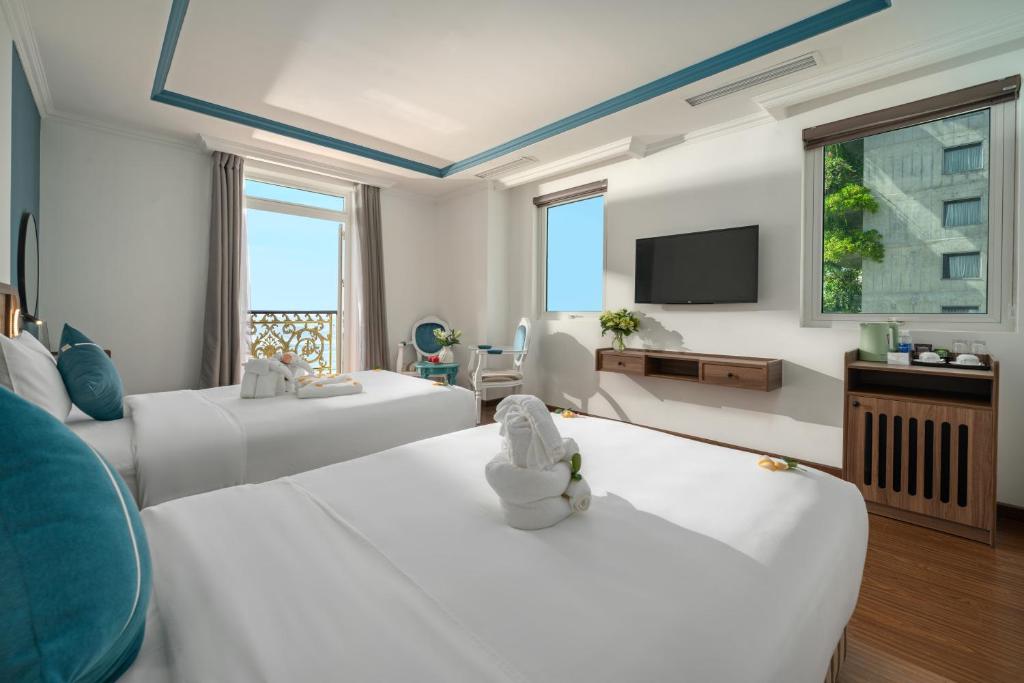 Suite 2 Giường Đơn Hướng Đại Dương Có Ban Công