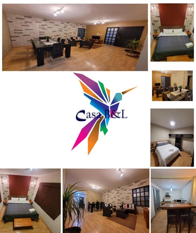 a collage of pictures of a room at Casa B & L Céntrico Departamento in Oaxaca City
