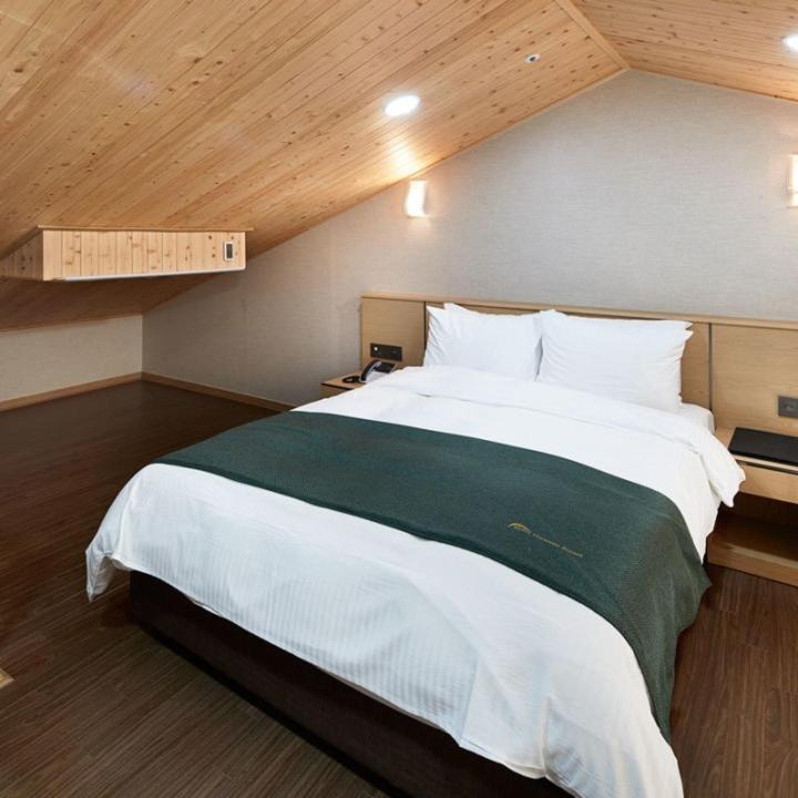 Postel nebo postele na pokoji v ubytování Hotel Thesoom Forest