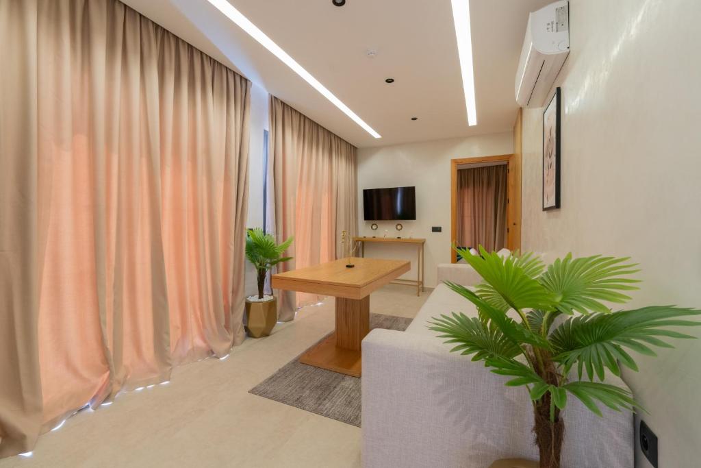 TV a/nebo společenská místnost v ubytování Appart Hôtel Rambla
