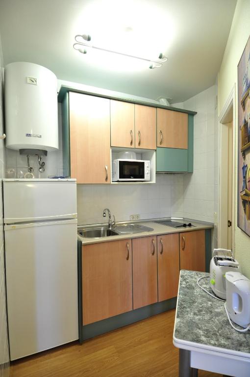 Kuchyň nebo kuchyňský kout v ubytování Hotel Apartamentos Aralso Sotillo