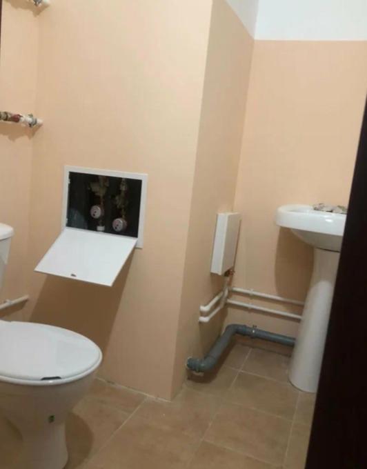 een badkamer met een toilet en een wastafel bij Apartment big home in La Ricamarie