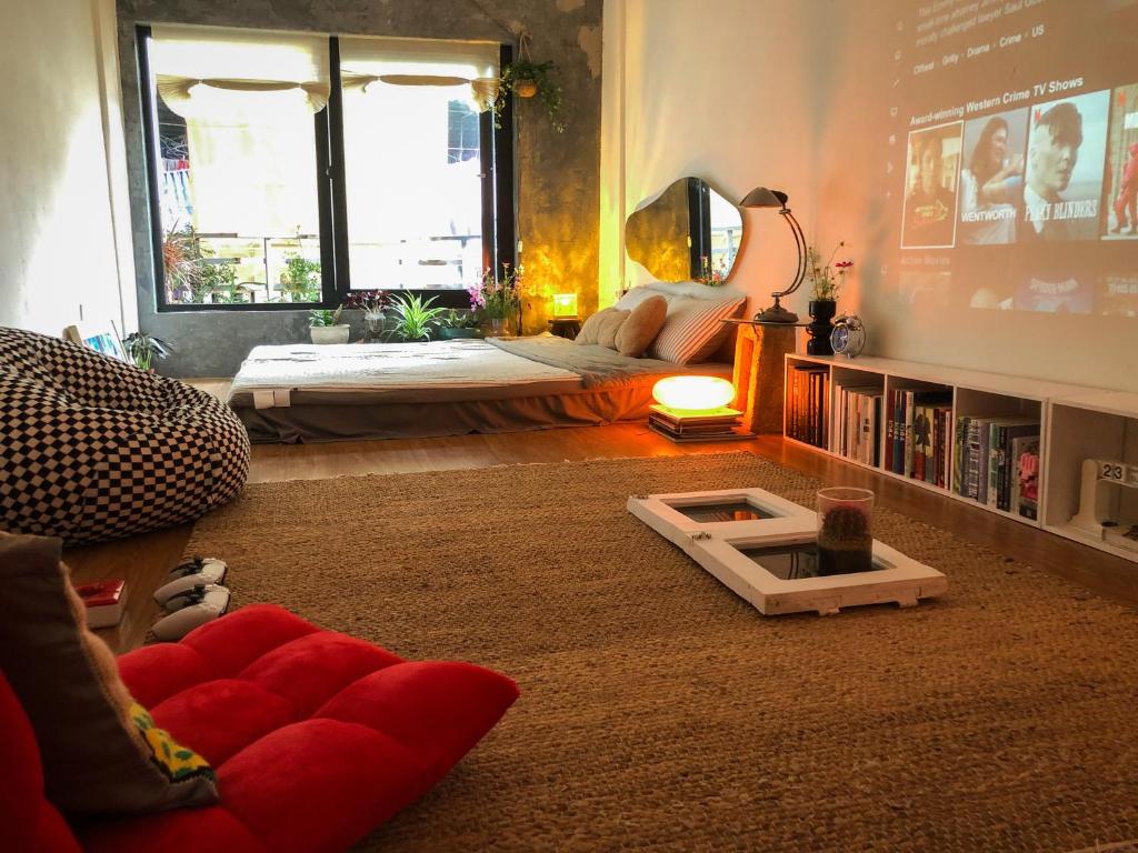 Postel nebo postele na pokoji v ubytování Chơi Như Ở Nhà