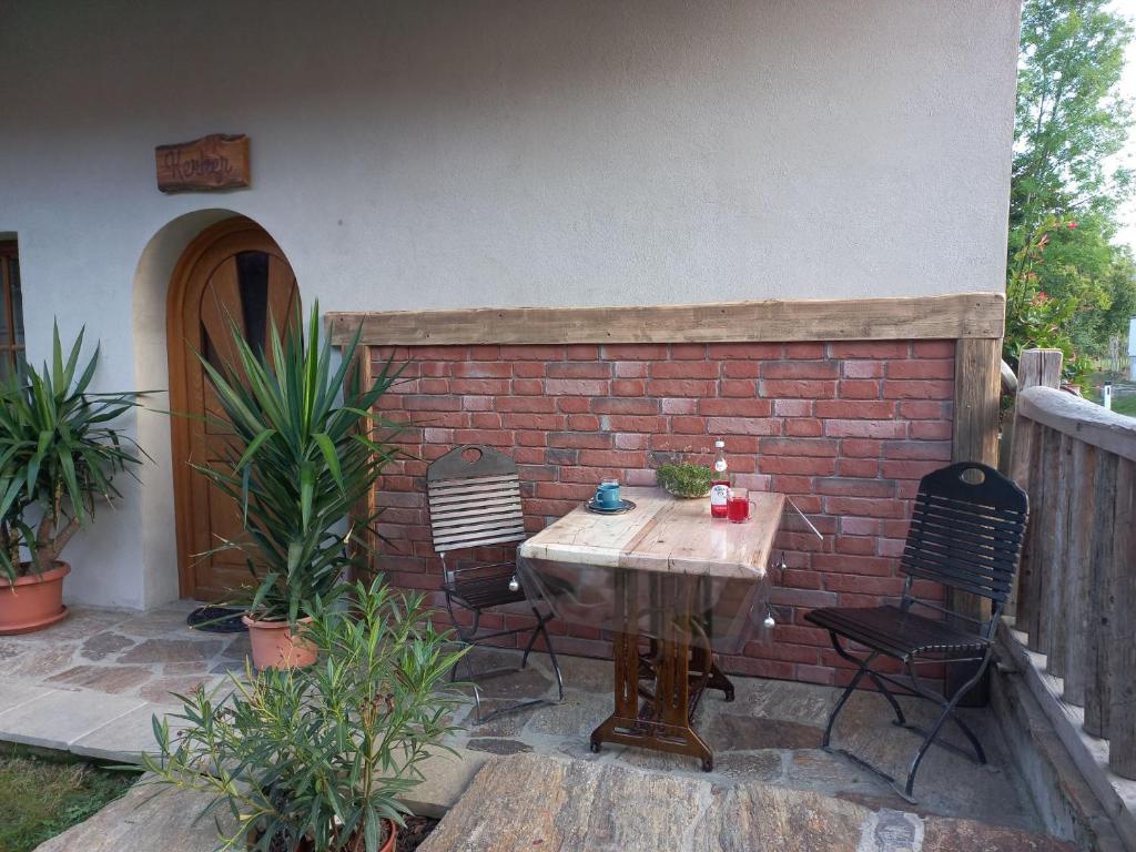 Patio alebo iná vonkajšia časť ubytovania Tiefala's Eck