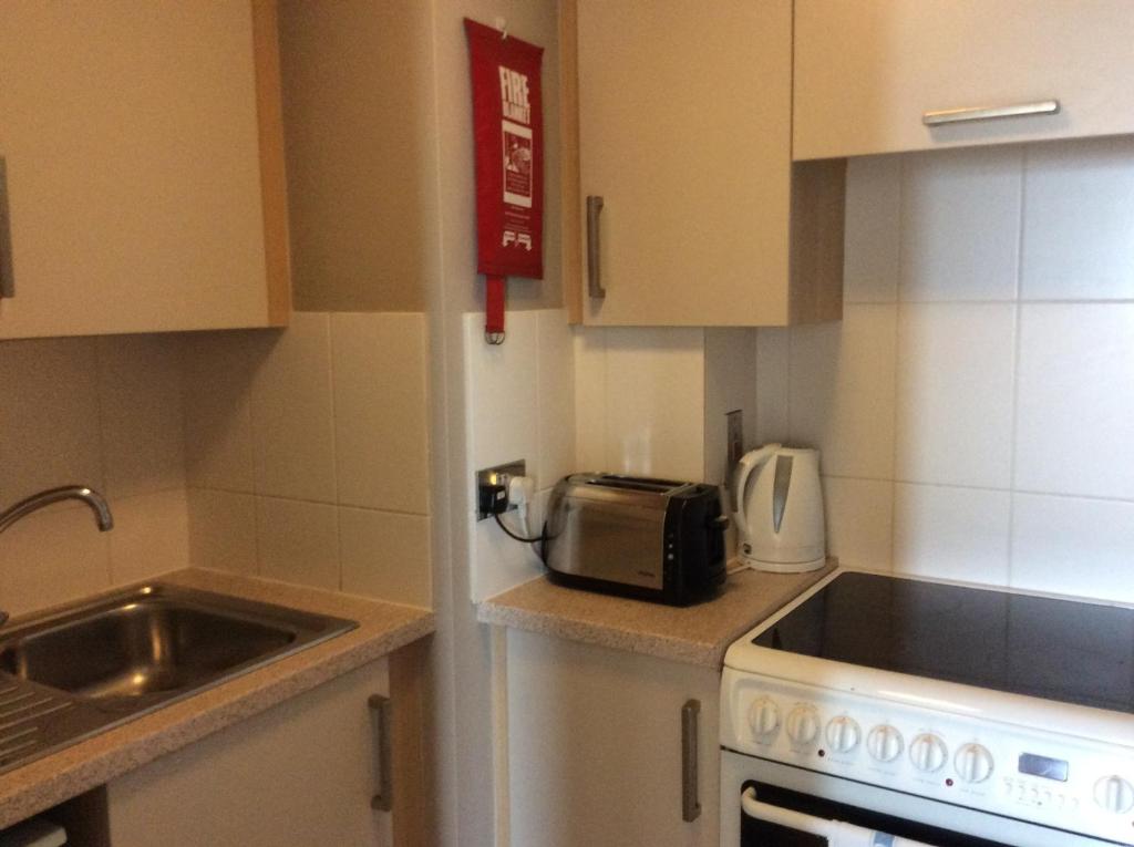 Kuchyň nebo kuchyňský kout v ubytování Corbiere Phare Apartments