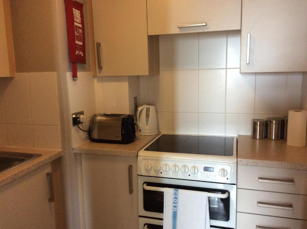 Kuchyň nebo kuchyňský kout v ubytování Corbiere Phare Apartments