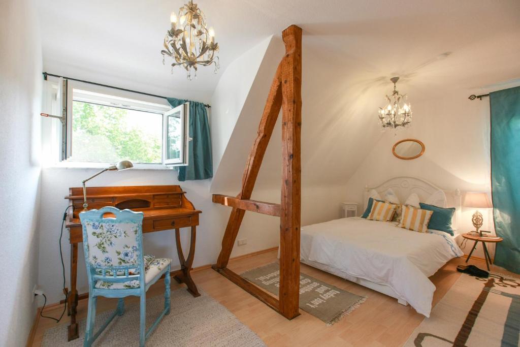 Ένα ή περισσότερα κρεβάτια σε δωμάτιο στο Haus See- und Säntisblick "OG"