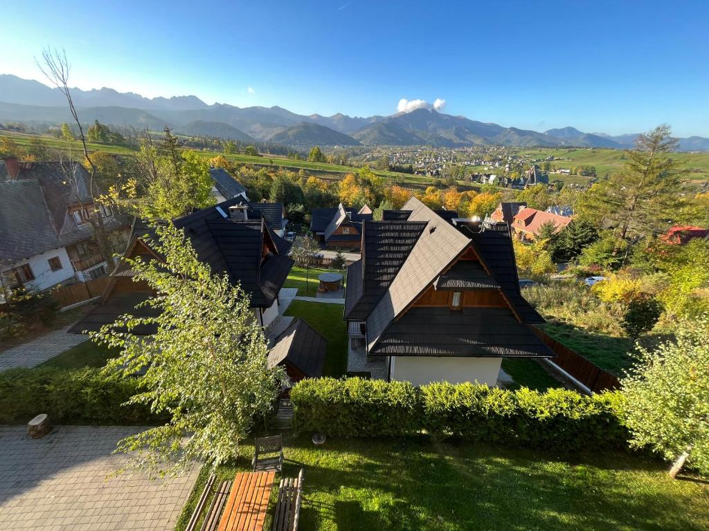 an aerial view of a house with a roof at Hole in Zakopane